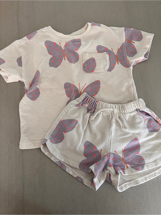 Zara Other - ZARA Butterfly Print Two-Piece Toddler Set in White & Lavender